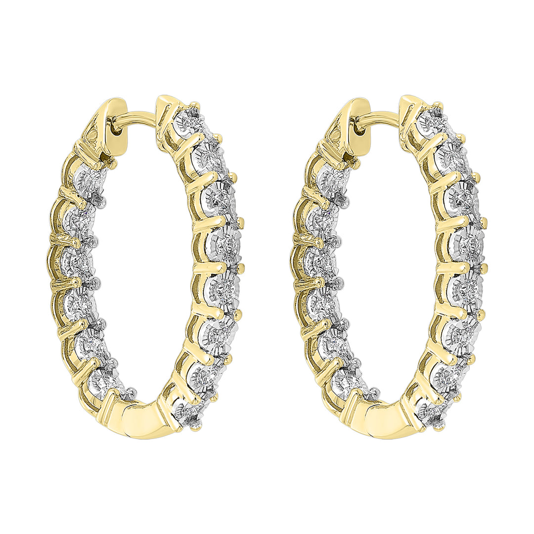 14Kt Yellow Gold Diamond 3/4Ctw Earring