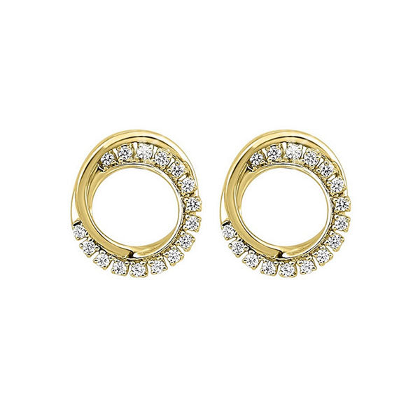 10Kt Yellow Gold Diamond 1/6Ctw Earring