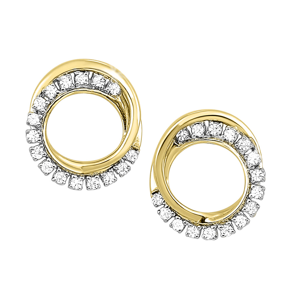 10Kt Yellow Gold Diamond 1/6Ctw Earring