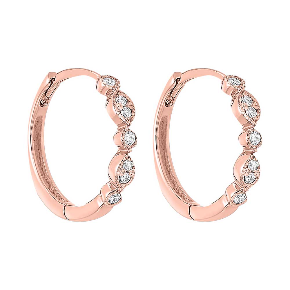 10Kt Rose Gold Diamond 1/7Ctw Earring