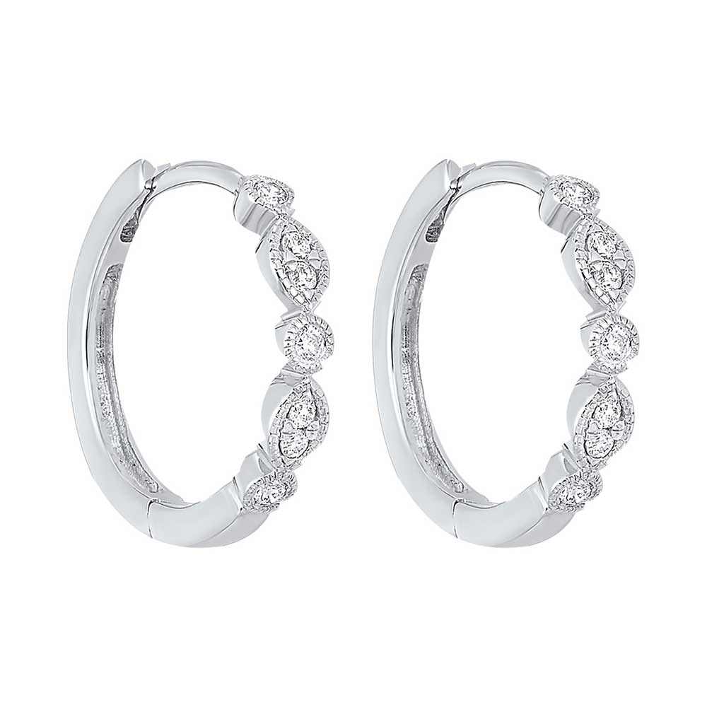 10Kt White Gold Diamond 1/7Ctw Earring