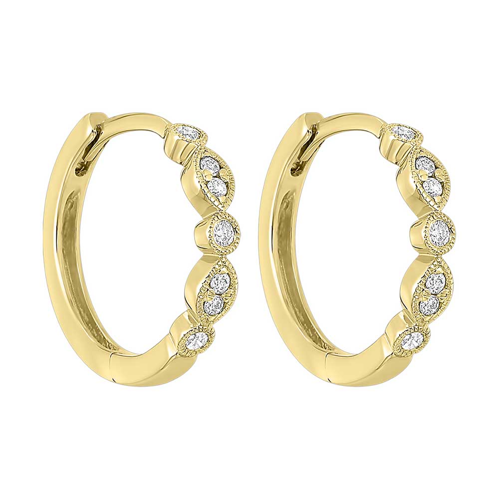 10Kt Yellow Gold Diamond 1/6Ctw Earring