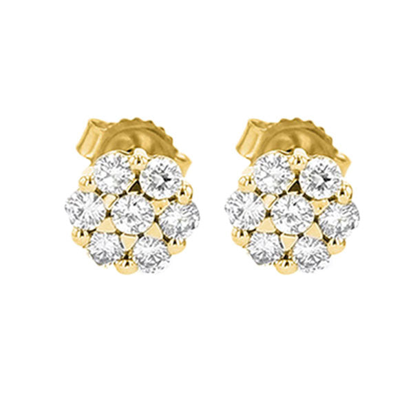 14Kt Yellow Gold Diamond 1Ctw Earring