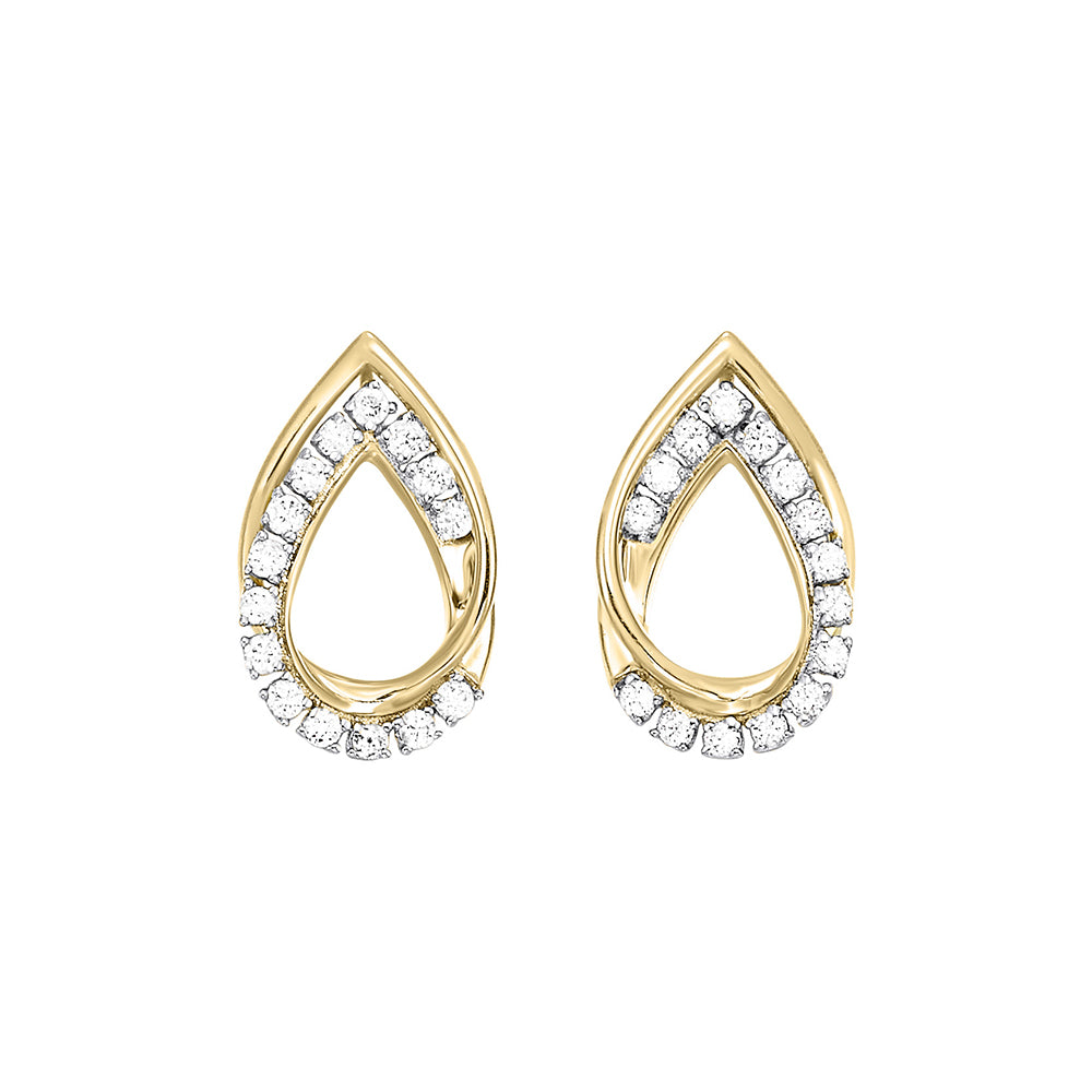 10Kt Yellow Gold Diamond 1/6Ctw Earring