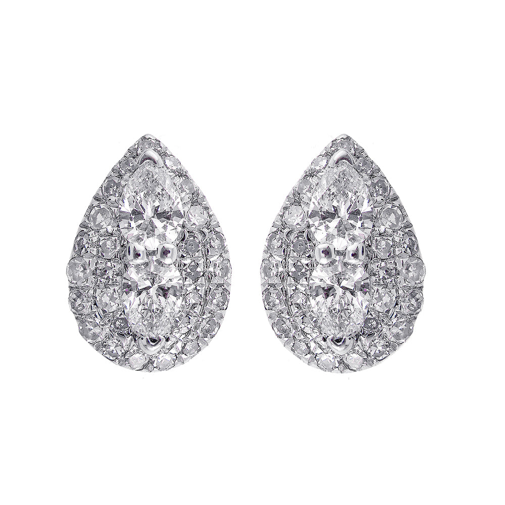 Silver Diamond 1/3Ctw Earring