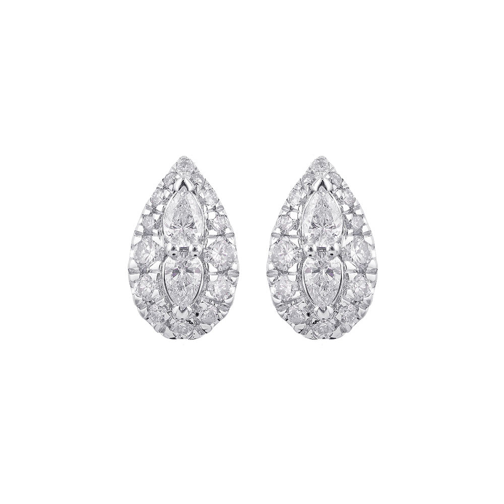 14Kt White Gold Diamond 1/2Ctw Earring