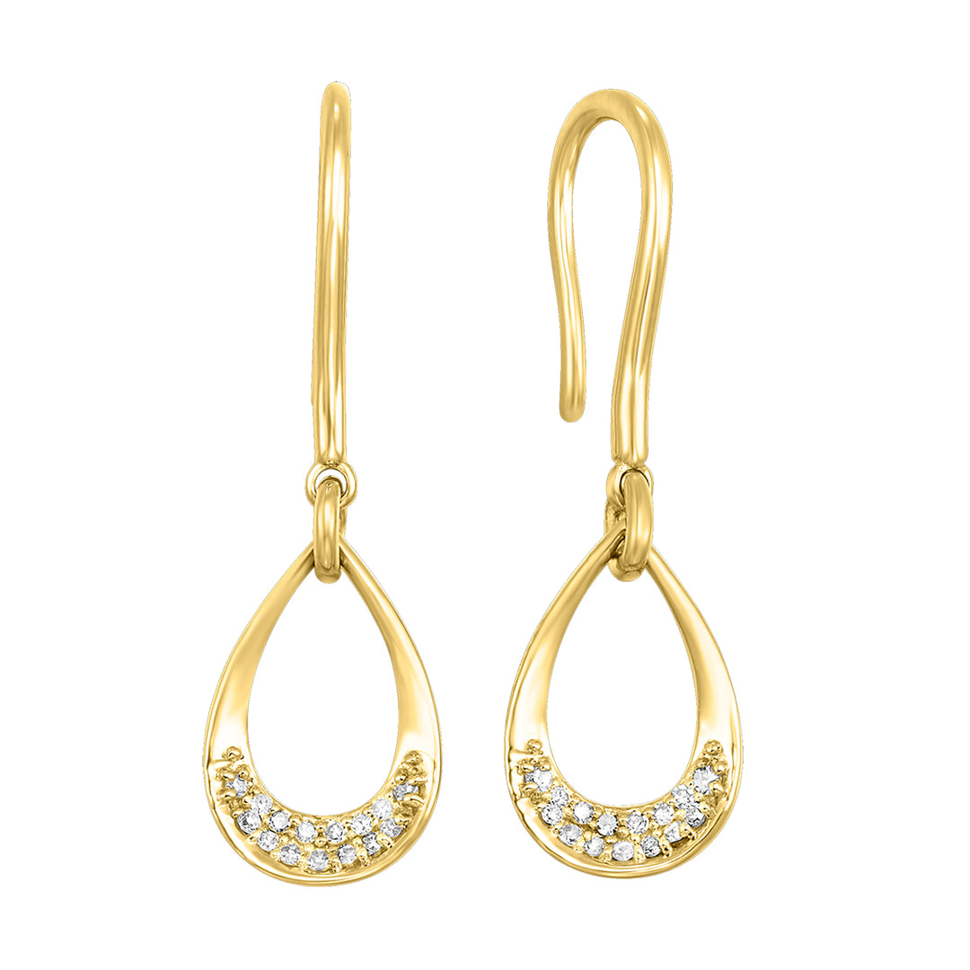 14Kt Yellow Gold Diamond 1/10Ctw Earring