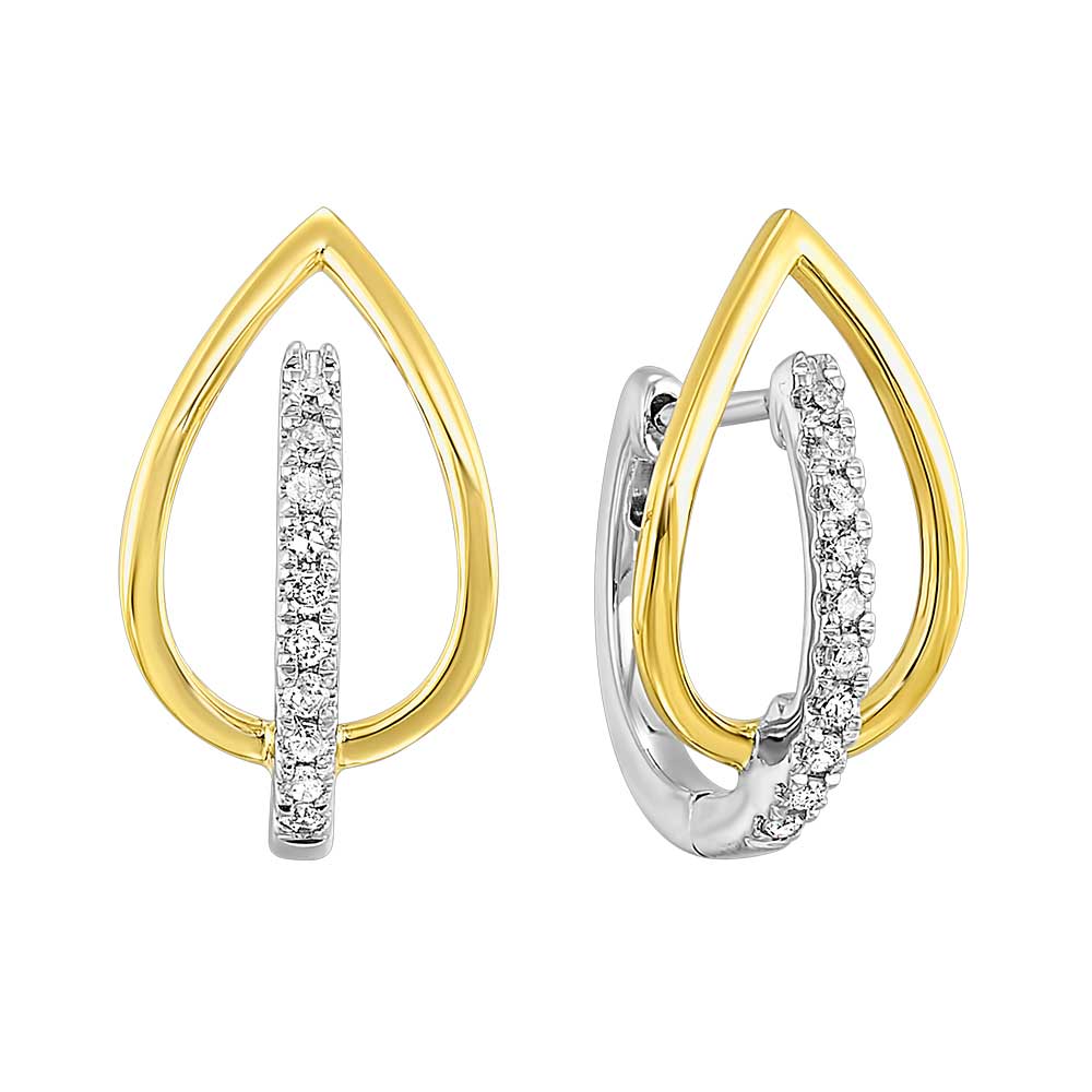 10Kt White Yellow Gold Diamond 1/8Ctw Earring