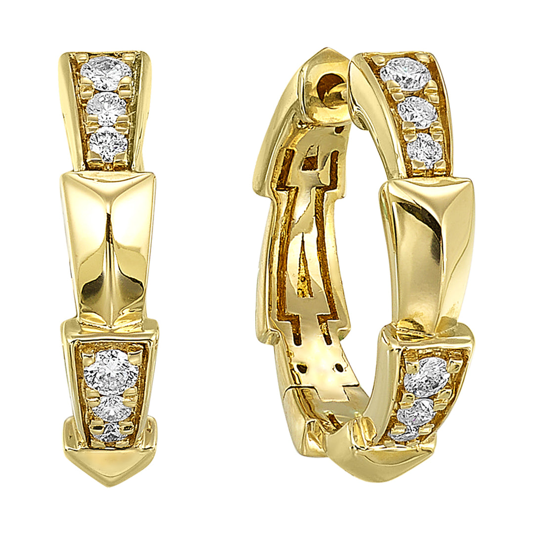 14Kt Yellow Gold Diamond 1/4Ctw Earring