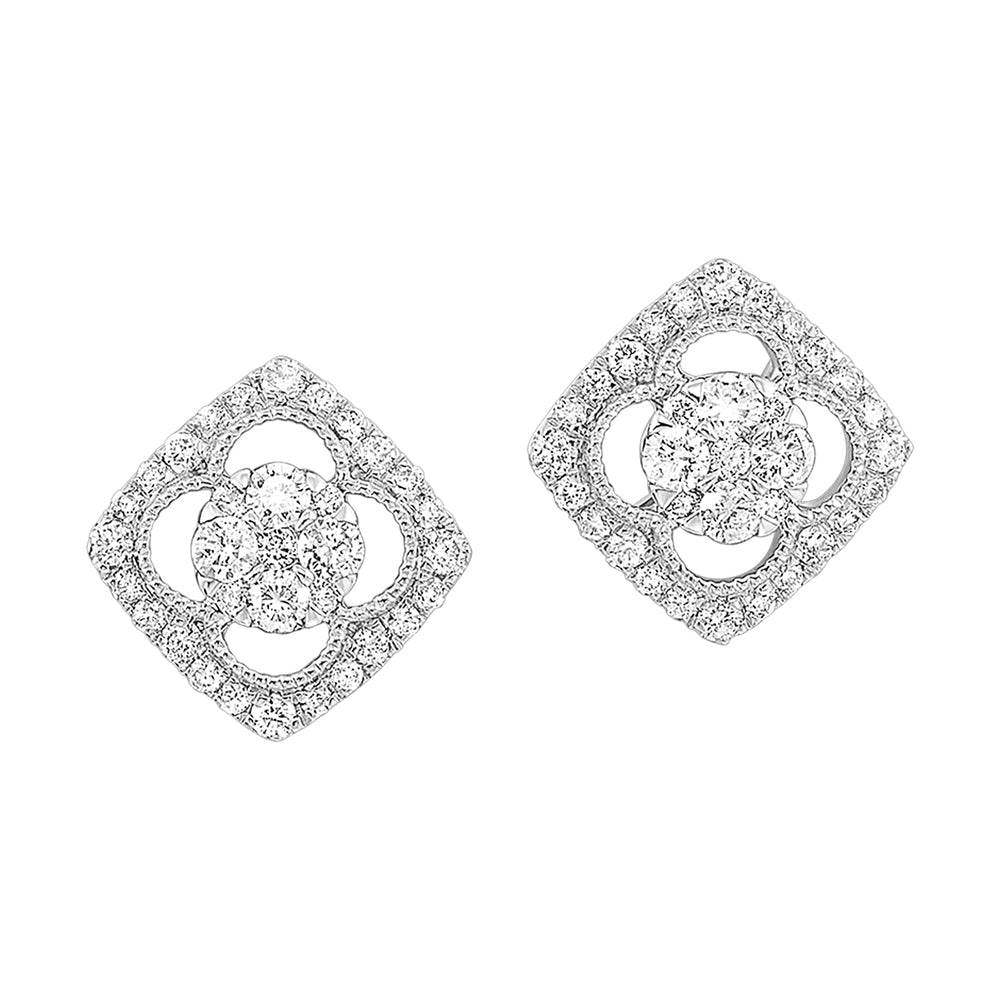 14Kt White Gold Diamond 1/2Ctw Earring