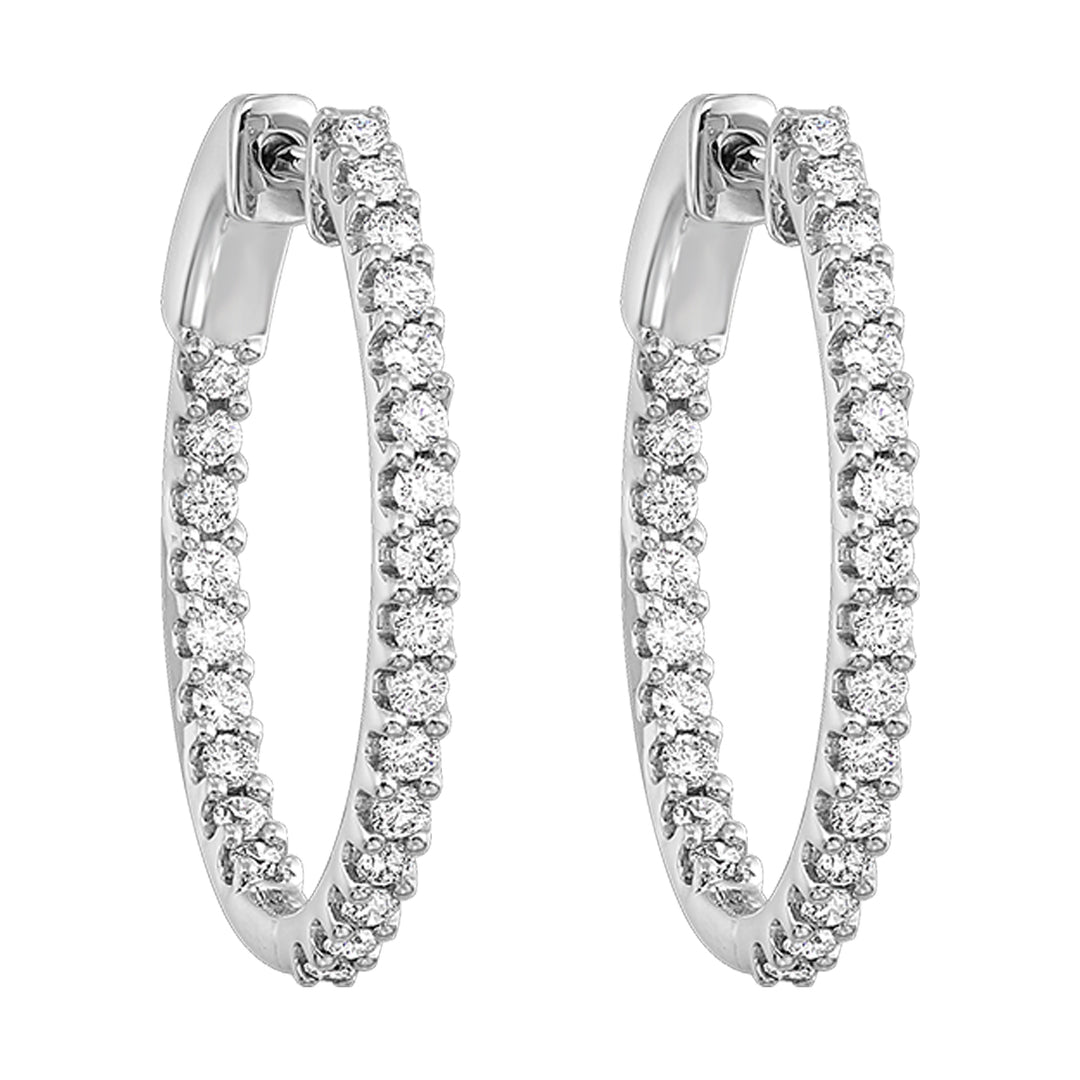 14Kt White Gold Diamond 1Ctw Earring