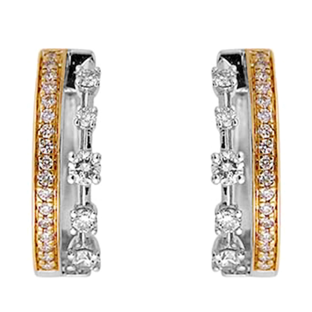 14Kt White Yellow Gold Diamond 1/2Ctw Earring