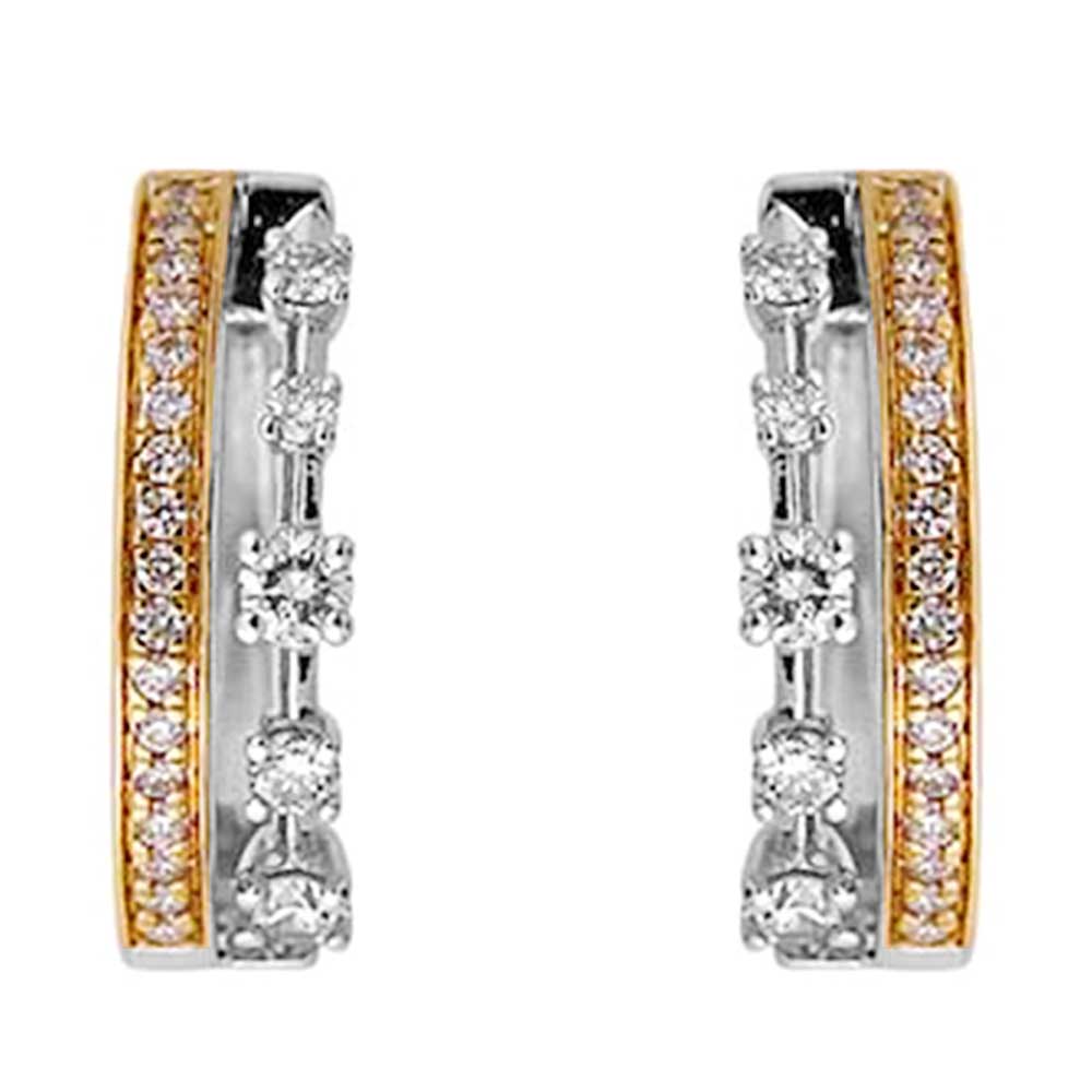 14Kt White Yellow Gold Diamond 1/2Ctw Earring