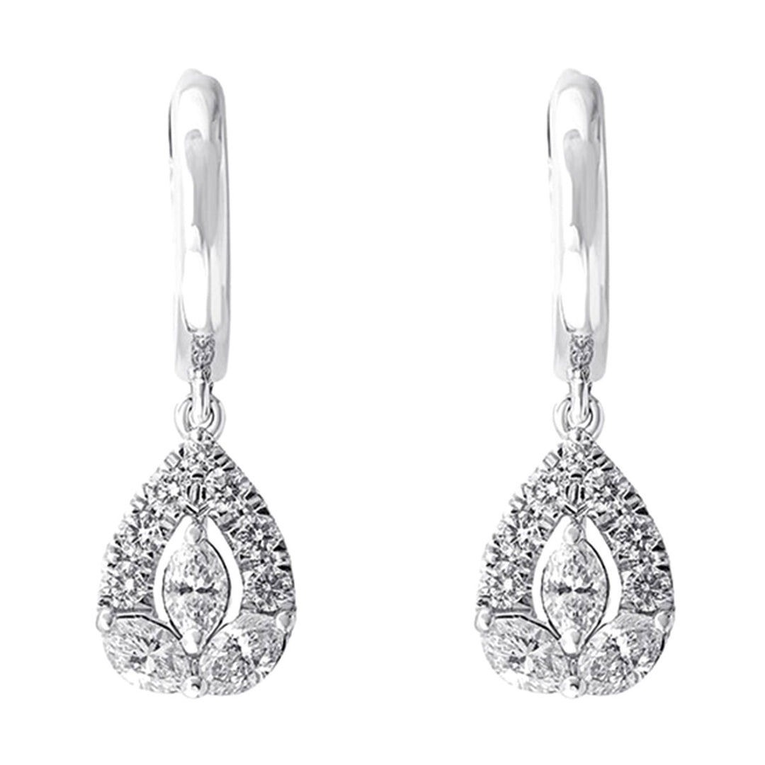 14Kt White Gold Diamond 5/8Ctw Earring