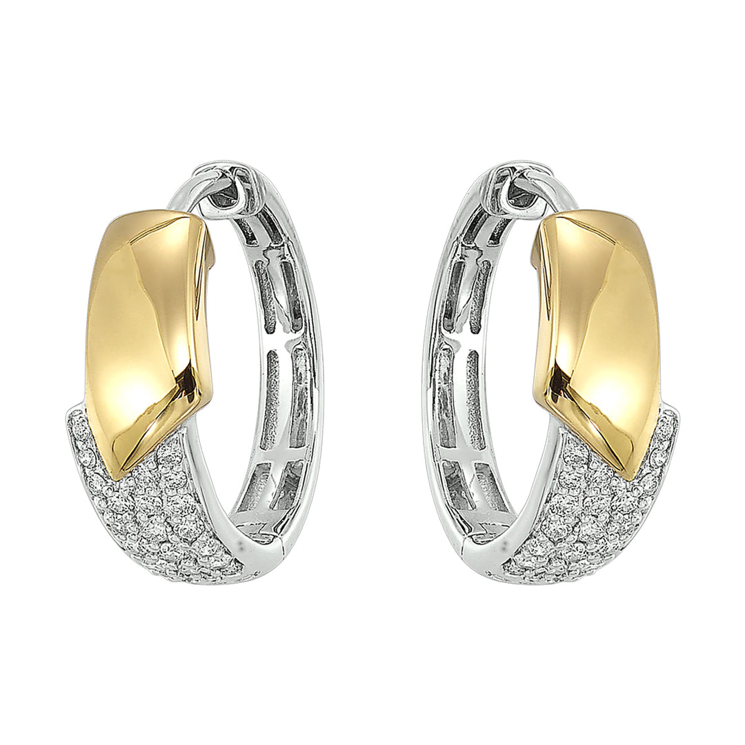 14Kt White Yellow Gold Diamond 1/3Ctw Earring