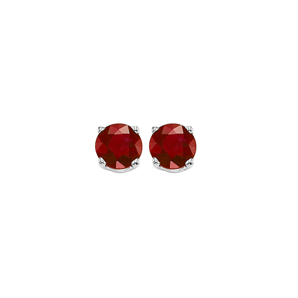 14Kt White Gold & Ruby 1/2Ctw Earring