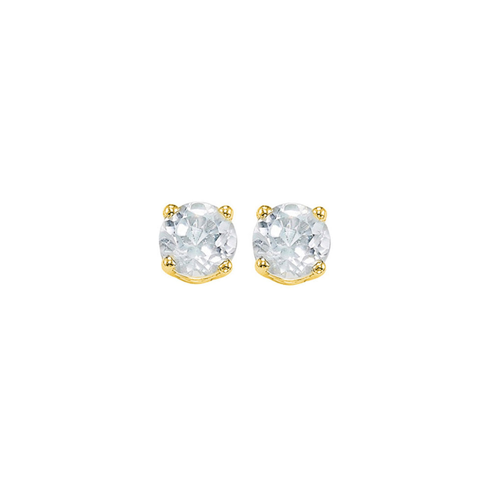 14Kt Yellow Gold White Topaz 7/8Ctw Earring