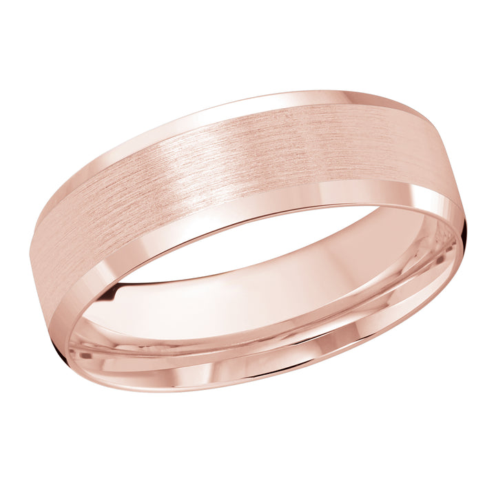 M3 1105 7P 01   A Pink Wedding Band available in 10K  14K and 18K Gold