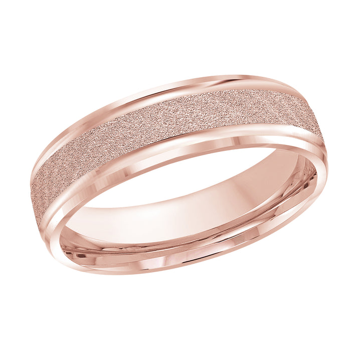 M3 411 6P 05   A Pink Wedding Band available in 10K  14K and 18K Gold