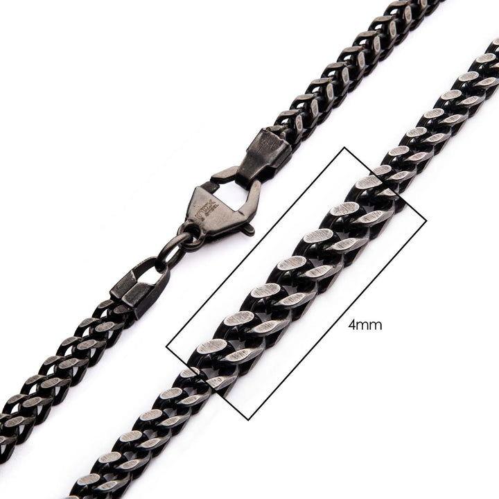 6mm Oxidized Steel Franco Chain Necklace