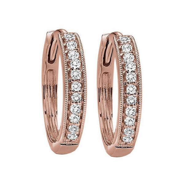 14Kt Rose Gold Diamond 1/6Ctw Earring