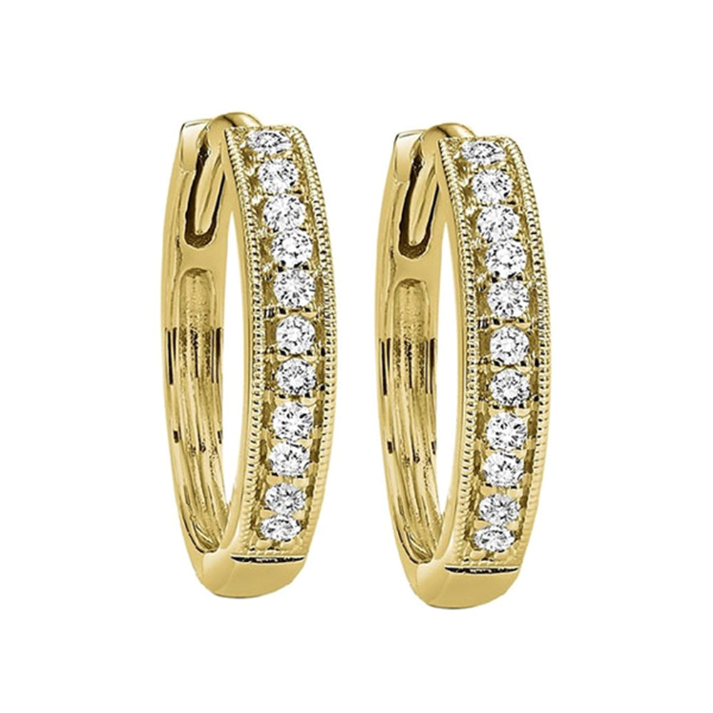 14Kt Yellow Gold Diamond 1/6Ctw Earring