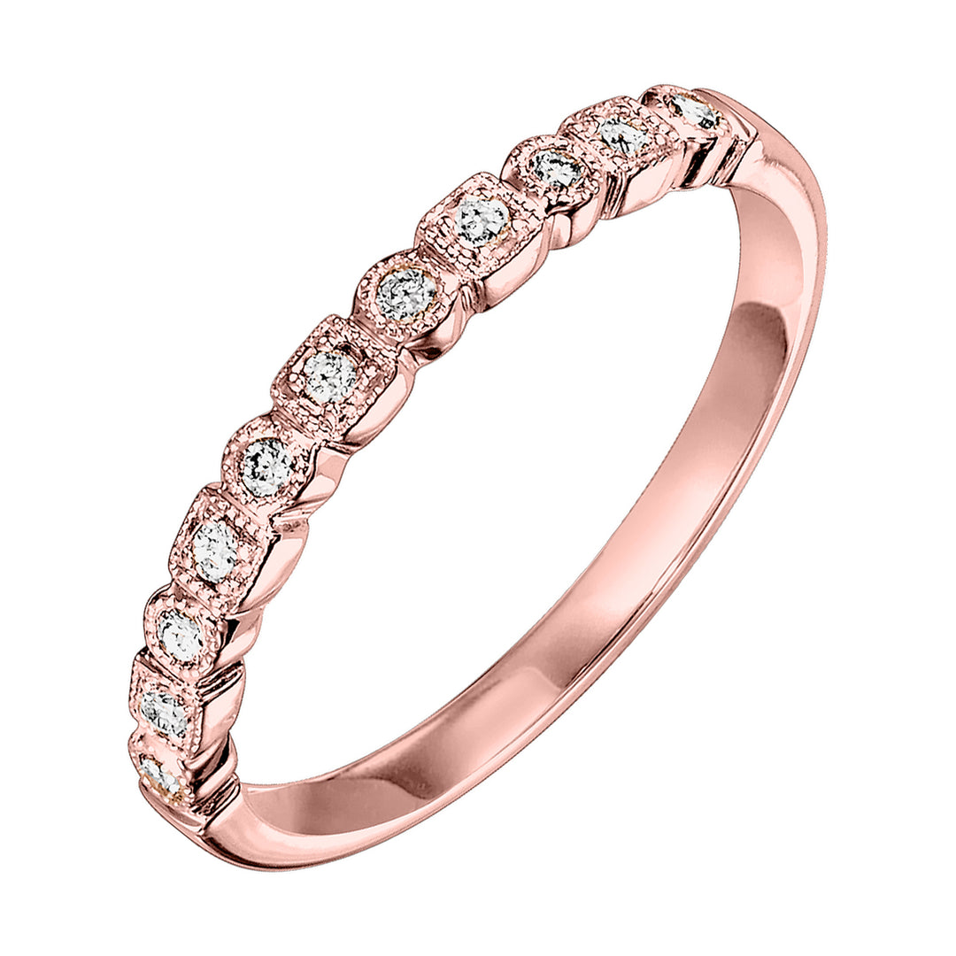 14Kt Rose Gold Diamond 1/8Ctw Ring