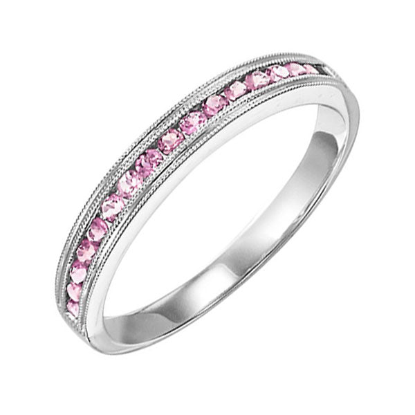 10Kt White Gold Pink Tourmaline 1/3Ctw Ring