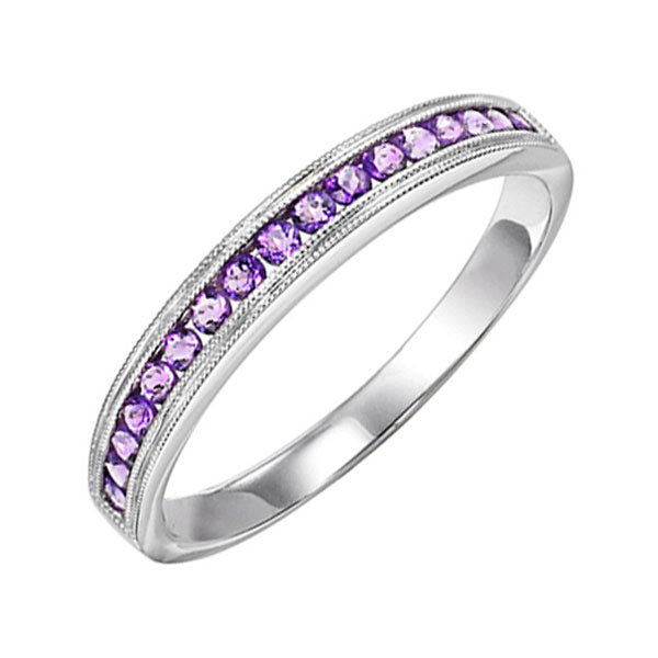 10Kt White Gold Amethyst 1/3Ctw Ring