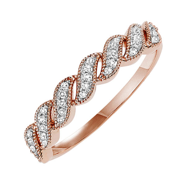 14Kt Rose Gold Diamond 1/10Ctw Ring