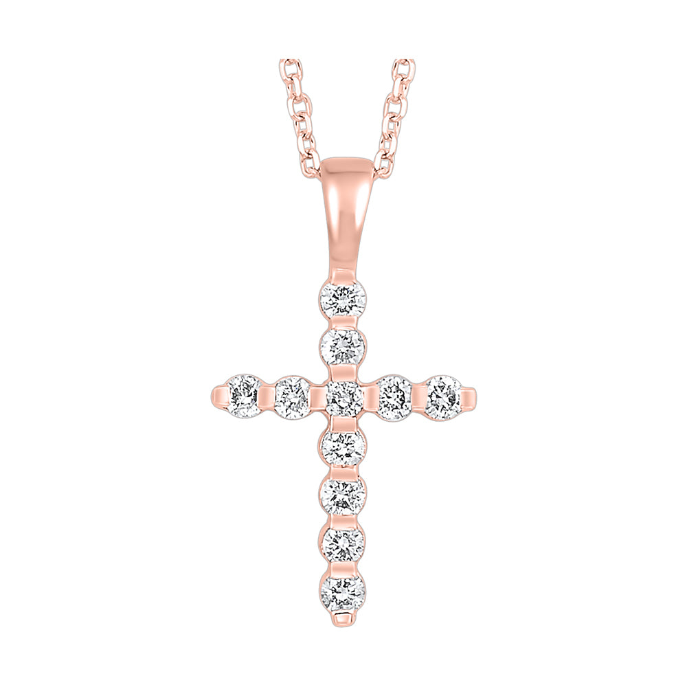 14Kt Rose Gold Diamond 1/5Ctw Pendant