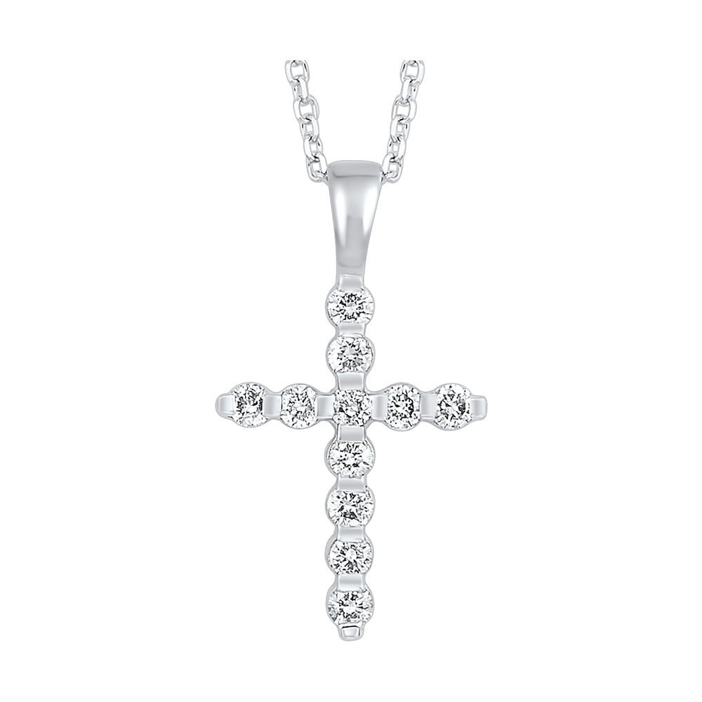 14Kt White Gold Diamond 1/5Ctw Pendant