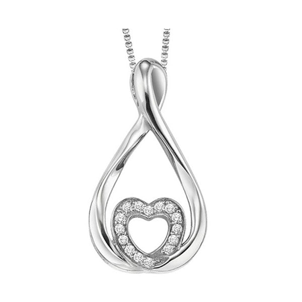 Silver Diamond 1/10Ctw Pendant