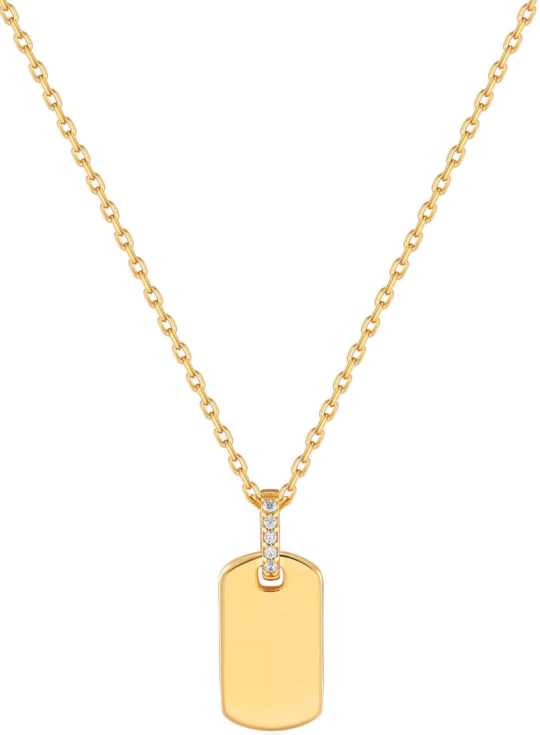 Glam Tag Pendant Necklace