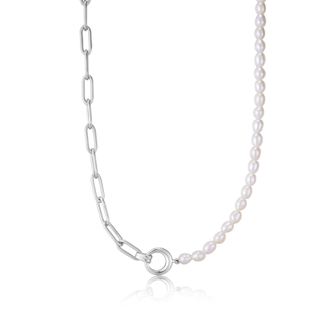 Pearl Chunky Link Chain Necklace