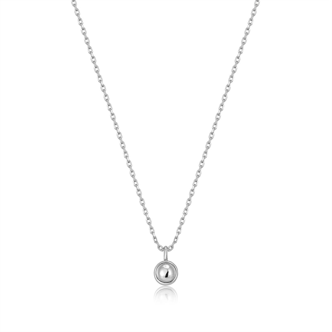 Silver Orb Drop Pendant Necklace