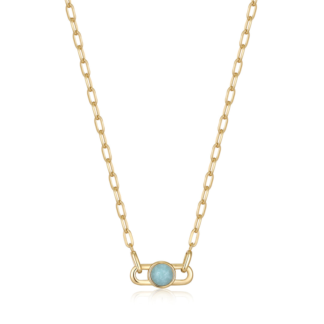 Gold Orb Amazonite Link Necklace