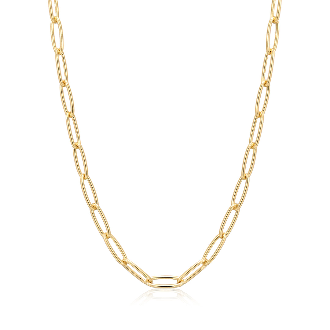 Gold Paperclip Chunky Chain Necklace