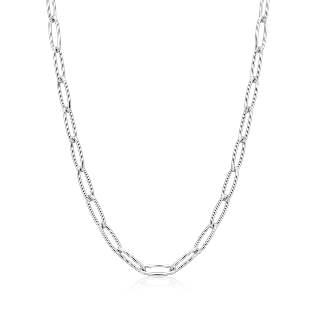 Silver Paperclip Chunky Chain Necklace