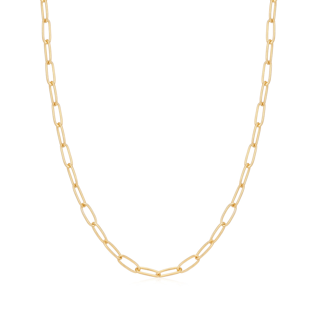 Gold Link Charm Chain Necklace