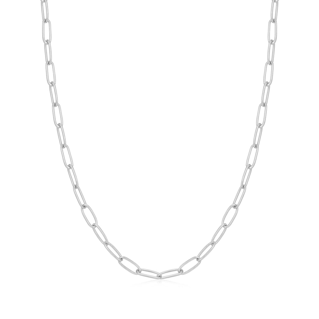 Silver Link Charm Chain Necklace