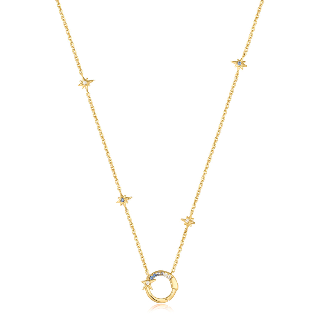 Gold Star Chain Charm Connector Necklace