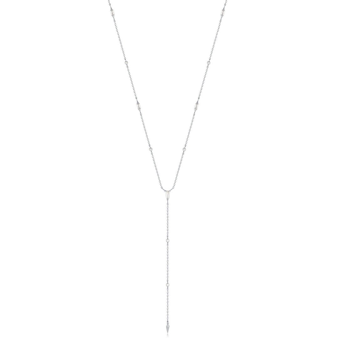 Silver Sparkle Point Y Necklace