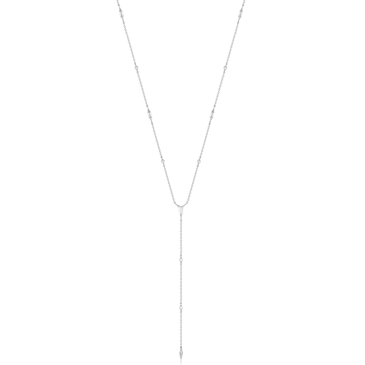 Silver Sparkle Point Y Necklace