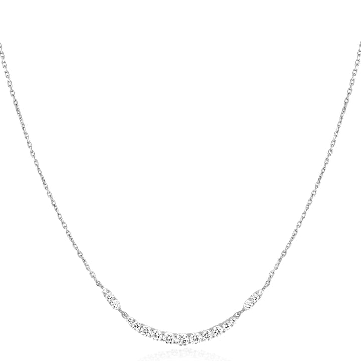 Silver Arc Pavé Necklace