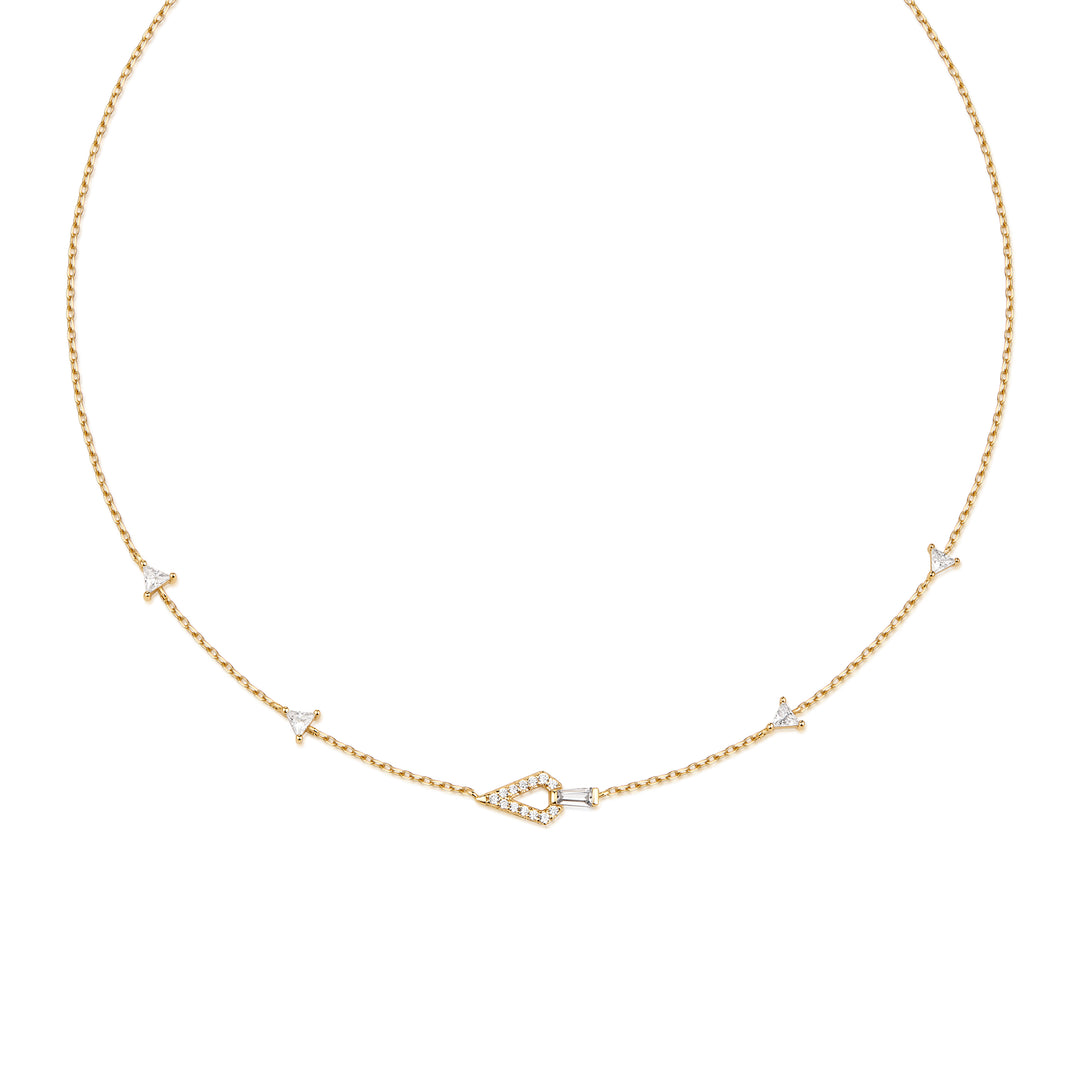 Gold Geometric Satellite Necklace