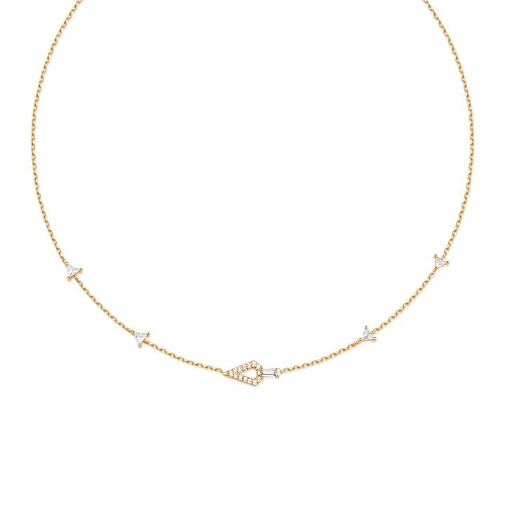 Gold Geometric Satellite Necklace