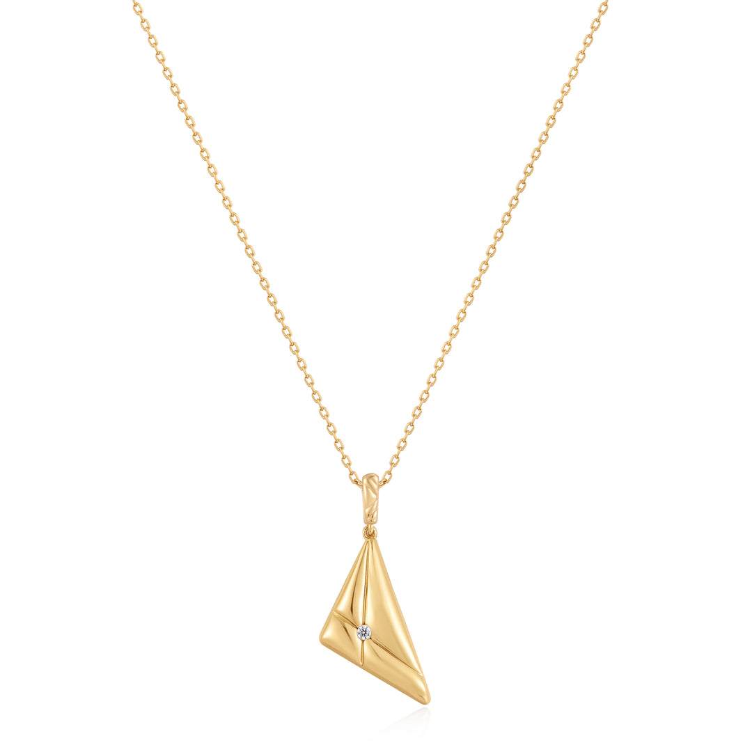 Gold Triangle Pendant Necklace