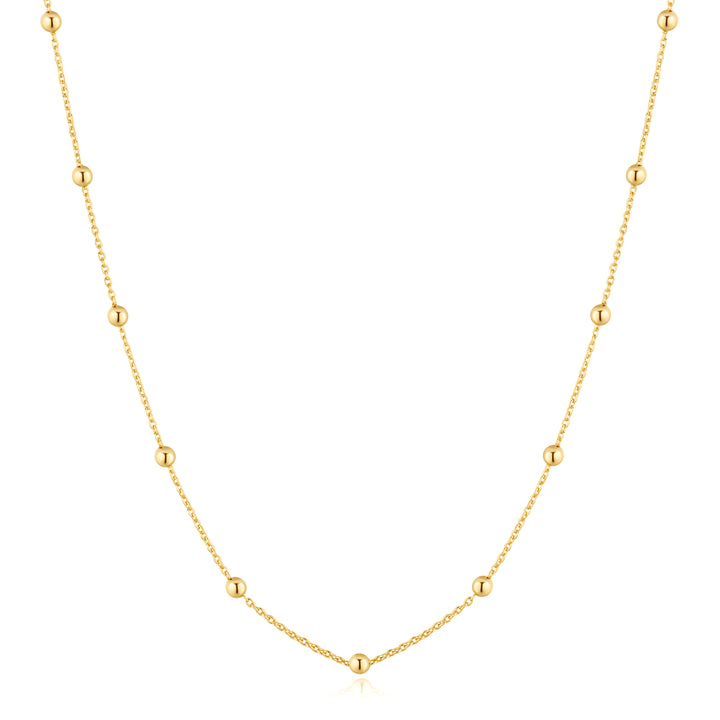 Gold Beaded Chain Necklace