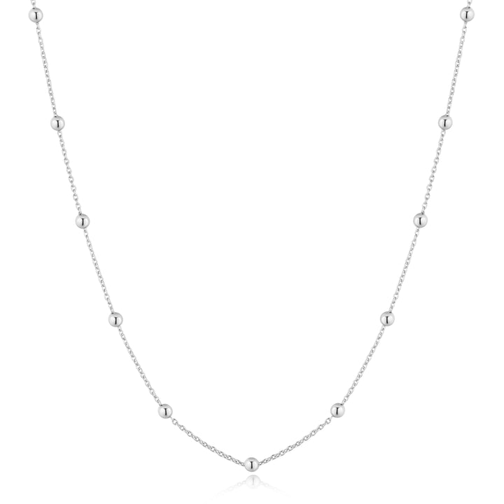 Silver Beaded Chain Necklace